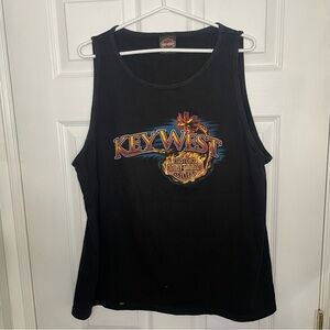 Harley-Davidson Vintage Key West Florida Black Sleeveless Tank Top Medium